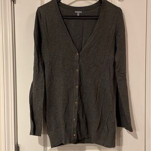 Gray Cardigan with Stud Buttons